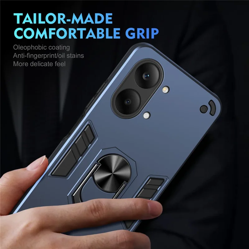 Case For Xiaomi Poco X8 Pro Max 5G  /  Redmi Turbo 5 Max 5G PC + TPU Drop Defend Phone Cover with Ring Kickstand - Blue