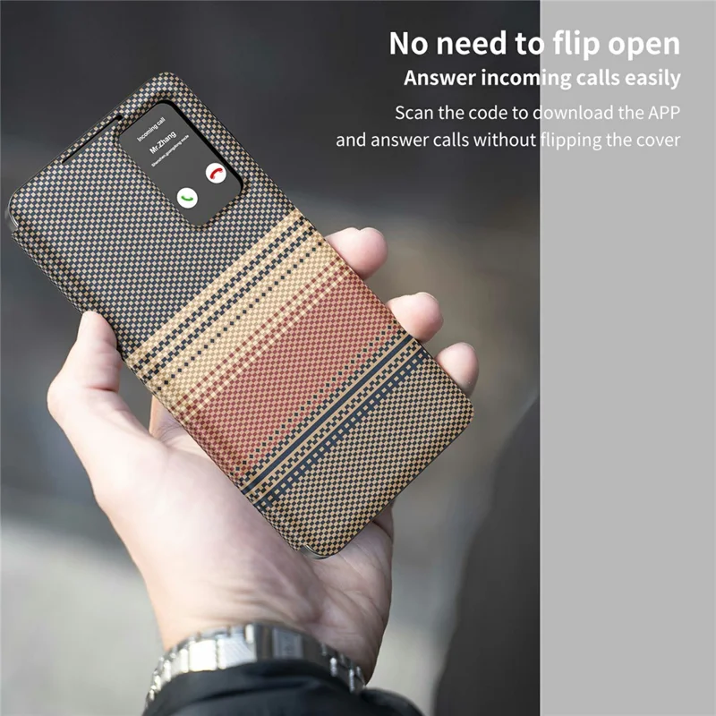 For Samsung Galaxy S25 Ultra Case Card Slot View Window Gradient Color Checkered Pattern Leather Phone Cover - Brown