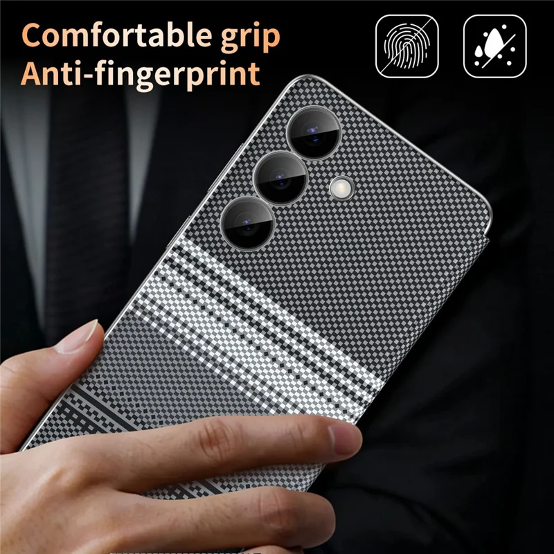 For Samsung Galaxy A16 5G  /  A16 4G Case Card Slot View Window Gradient Color Checkered Pattern Leather Phone Cover - Black