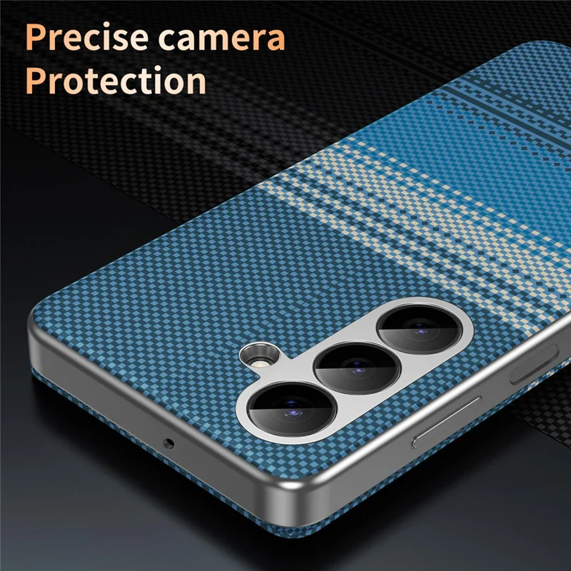 Leather Case for Samsung Galaxy A26 5G  /  A17 5G  /  A17 4G Card Slot View Window Gradient Color Checkered Pattern Phone Cover - Blue