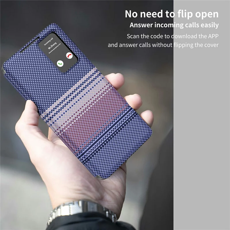 For Samsung Galaxy A56 5G  /  A36 5G Case Card Slot View Window Gradient Color Checkered Pattern Leather Phone Cover - Lavender Purple