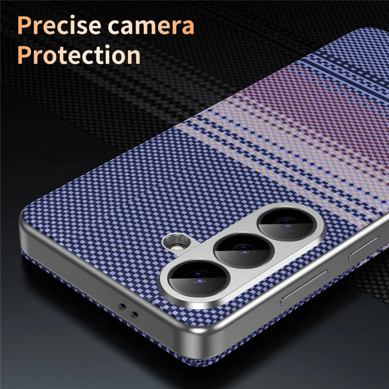 For Samsung Galaxy A56 5G  /  A36 5G Case Card Slot View Window Gradient Color Checkered Pattern Leather Phone Cover - Lavender Purple