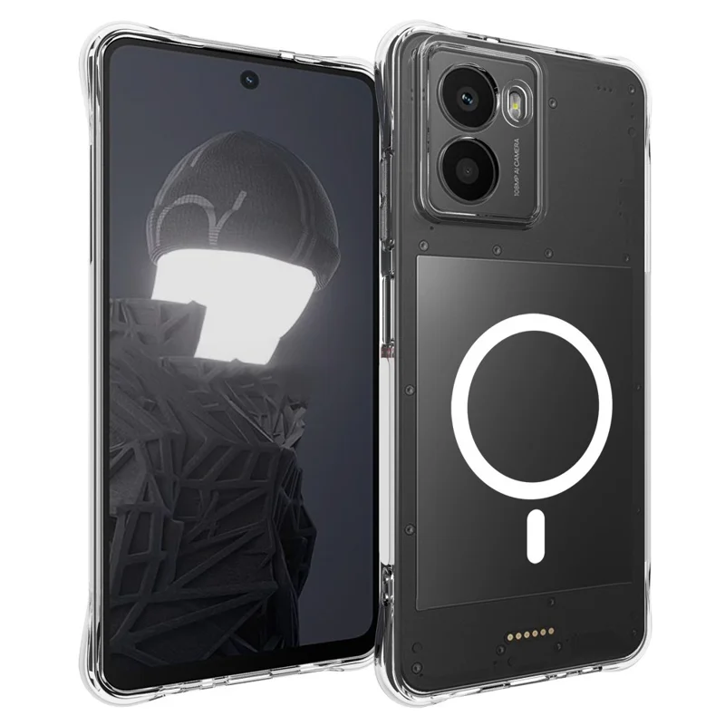 Achat en vrac pour HMD Fusion 5G Étui magnétique TPU anti-chute, coque arrière transparente
