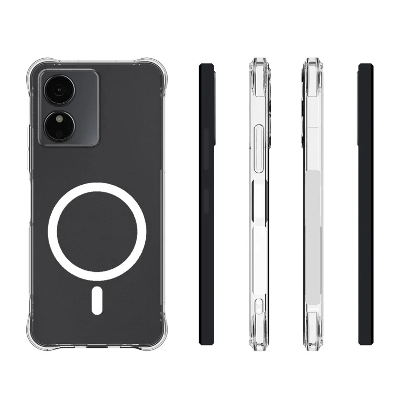 Achat en vrac pour HMD Key 4G / Aura 2 / Arc 4G Étui magnétique TPU arrière antichute pour téléphone - Transparent