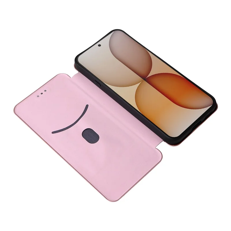 For Nothing Phone (4a) Case Carbon Fiber Texture Drop-Proof PU Leather Phone Cover - Rose Gold