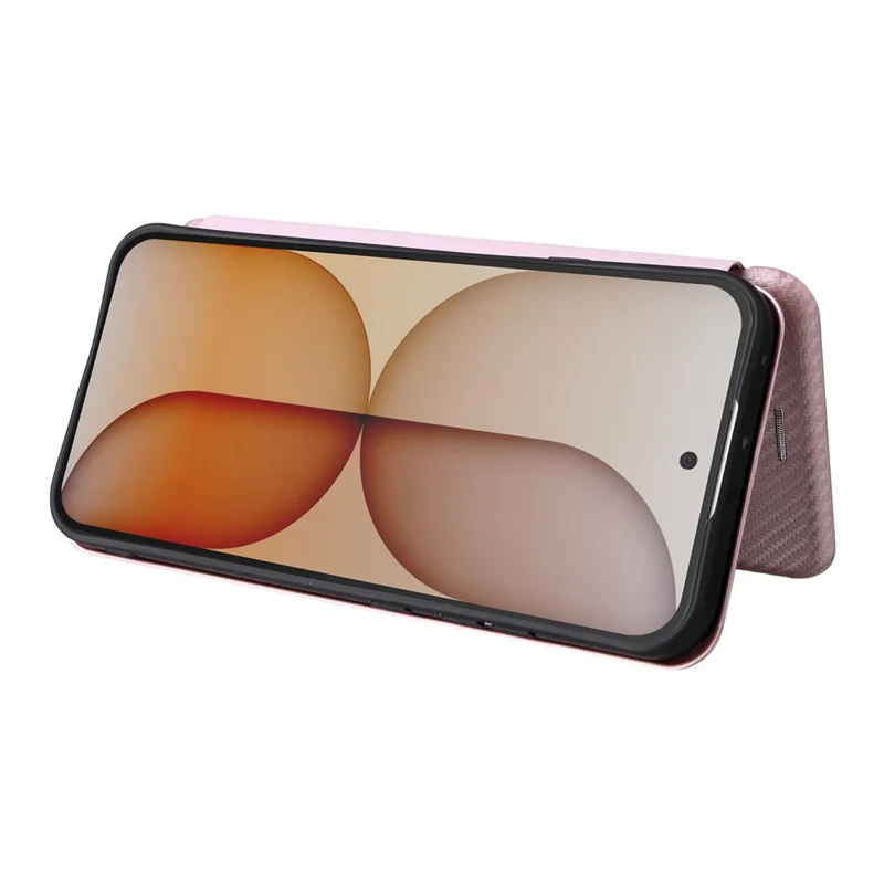 For Nothing Phone (4a) Case Carbon Fiber Texture Drop-Proof PU Leather Phone Cover - Rose Gold