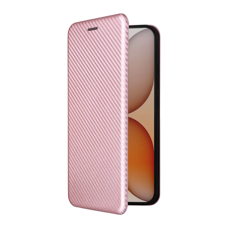 For Nothing Phone (4a) Case Carbon Fiber Texture Drop-Proof PU Leather Phone Cover - Rose Gold