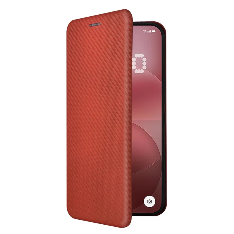 For Nothing Phone (4a) Pro Case Carbon Fiber Texture Drop-Proof PU Leather Phone Cover - Brown
