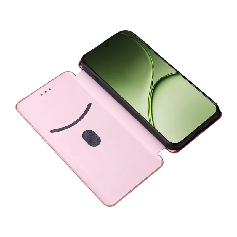 For OnePlus 15T 5G Case Carbon Fiber Texture Drop-Proof PU Leather Phone Cover - Rose Gold