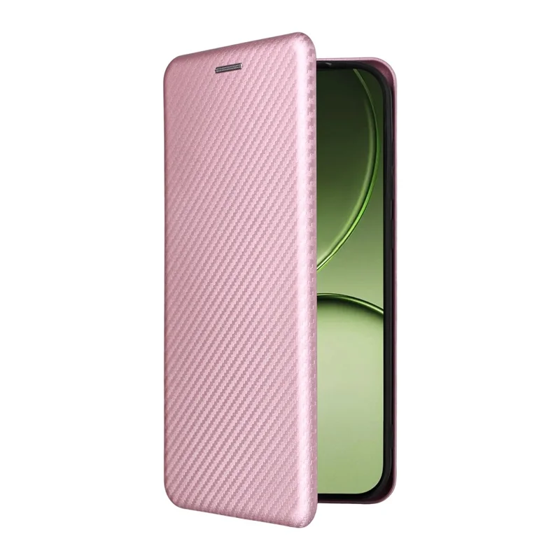 For OnePlus 15T 5G Case Carbon Fiber Texture Drop-Proof PU Leather Phone Cover - Rose Gold