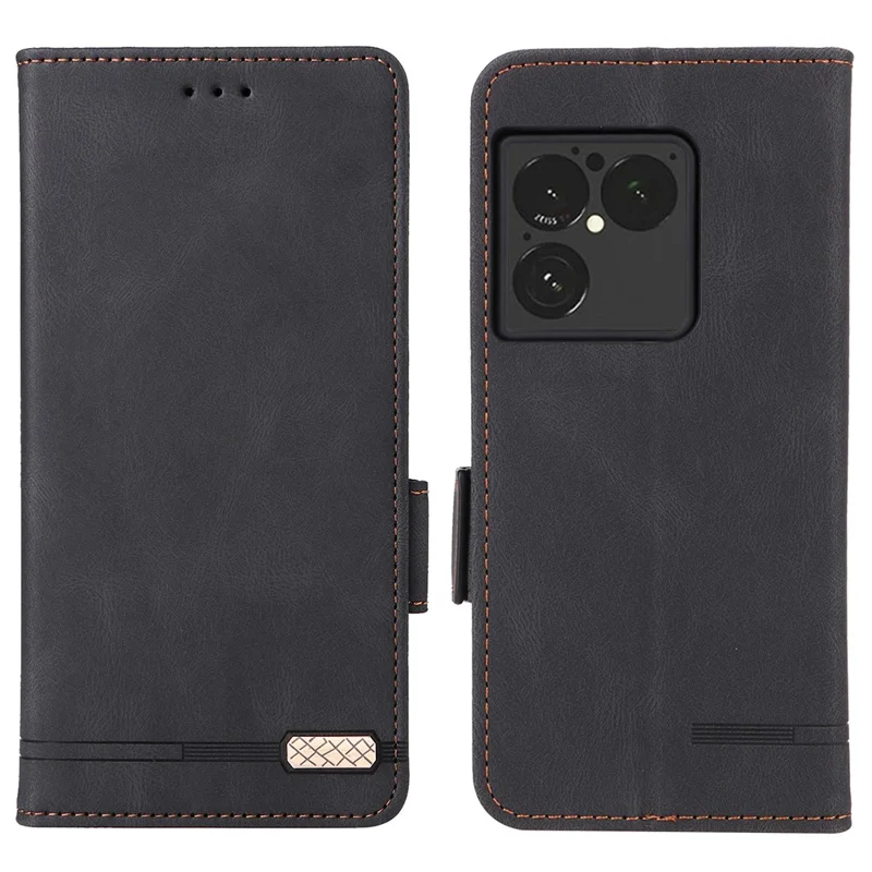 Чехол-книжка для Sony Xperia 1 VIII, черный, из искусственной кожи с металлическим декором, с отделением для карт и деньгами