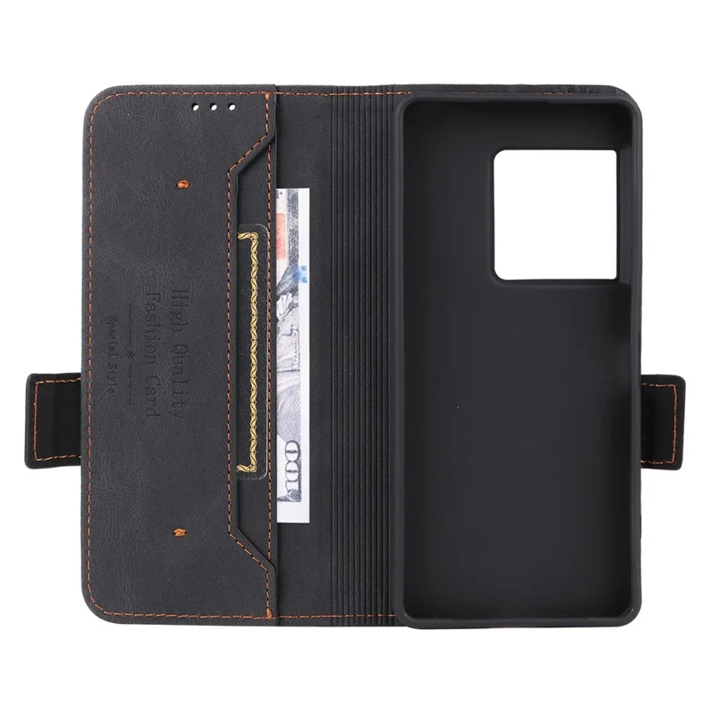 Чехол-книжка для Sony Xperia 1 VIII, черный, из искусственной кожи с металлическим декором, с отделением для карт и деньгами