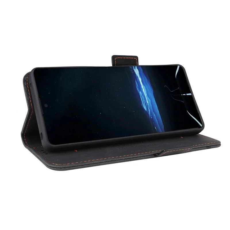 Чехол-книжка для Sony Xperia 1 VIII, черный, из искусственной кожи с металлическим декором, с отделением для карт и деньгами