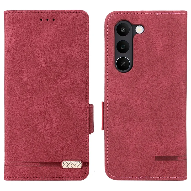 Etui na Realme P4 Power 5G / C83 5G, skórzane etui portfelowe z dekoracją metalową - Różowe