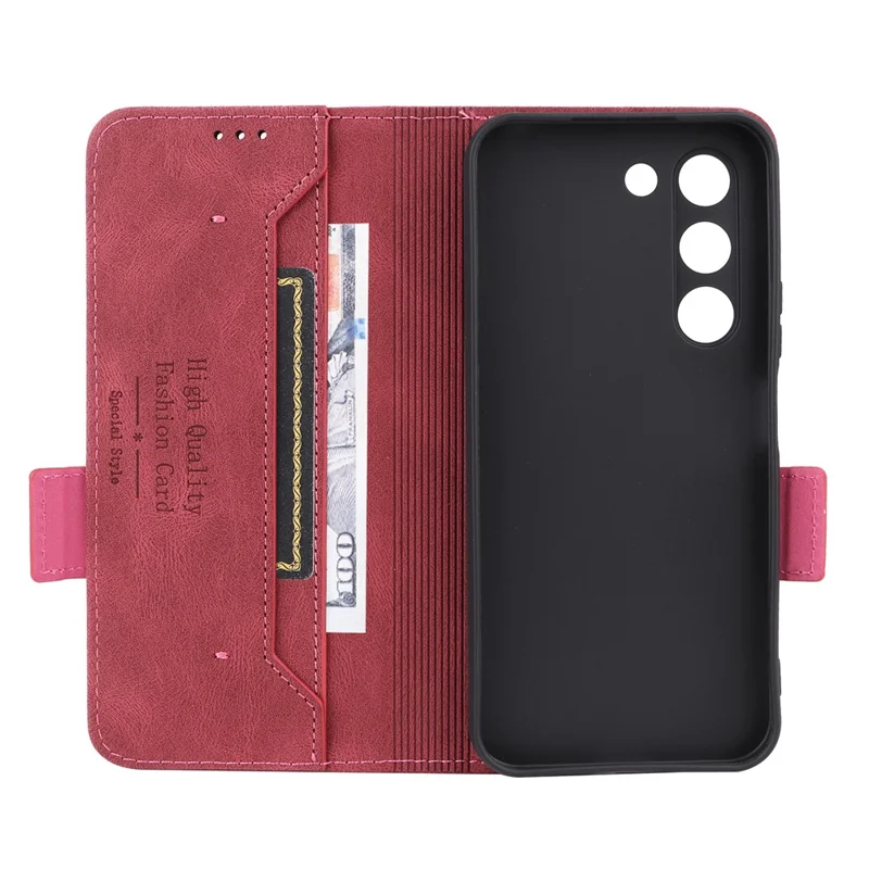 Etui na Realme P4 Power 5G / C83 5G, skórzane etui portfelowe z dekoracją metalową - Różowe