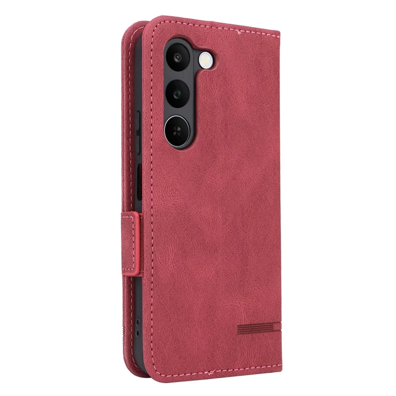 Etui na Realme P4 Power 5G / C83 5G, skórzane etui portfelowe z dekoracją metalową - Różowe