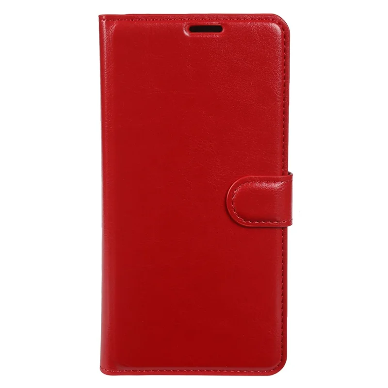 For iPhone 15 Pro Wallet Case Crazy Horse Texture Leather Flip Phone Cover with Magnetic Closure - Red