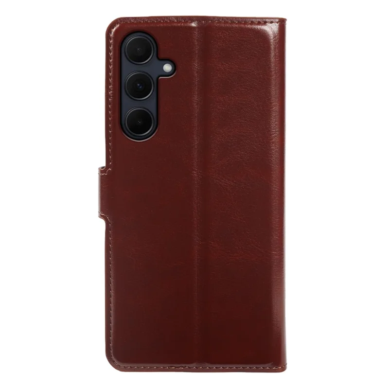 For Samsung Galaxy A35 5G Wallet Case Crazy Horse Texture Leather Flip Phone Cover with Magnetic Closure - Brown