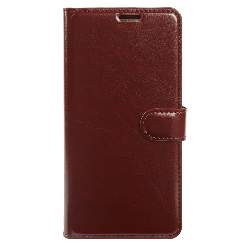 For Samsung Galaxy A34 5G Wallet Case Crazy Horse Texture Leather Flip Phone Cover with Magnetic Closure - Brown