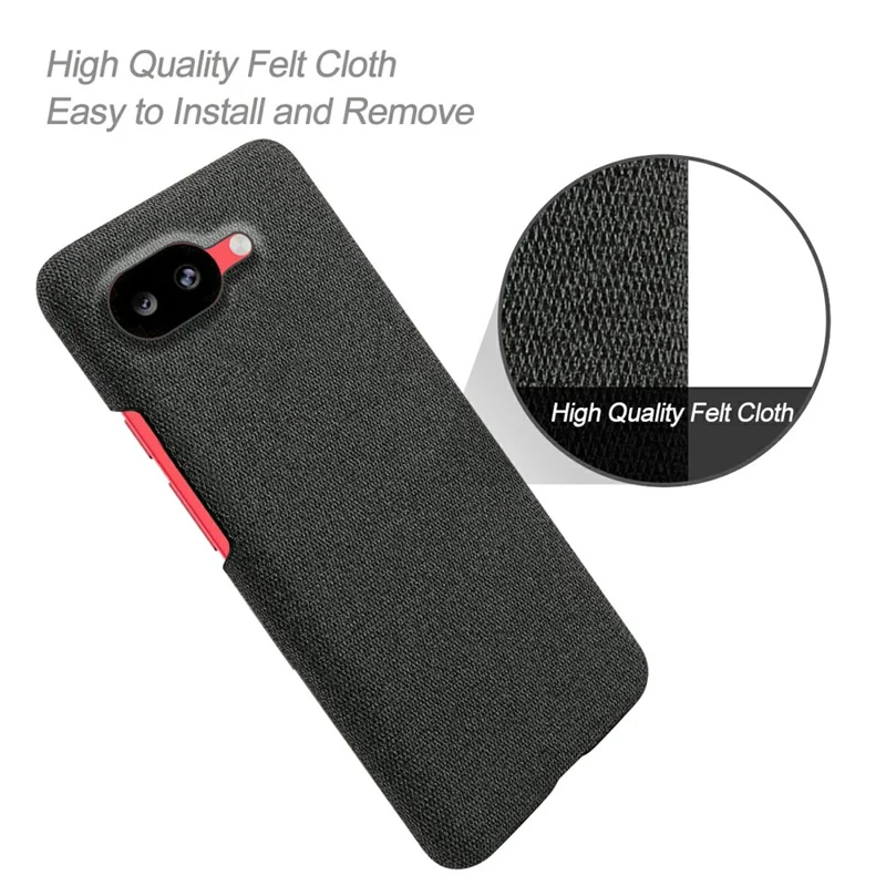 For Google Pixel 10a Phone Case Cloth Texture Anti-Scratch Protective PC Back Cover - Black