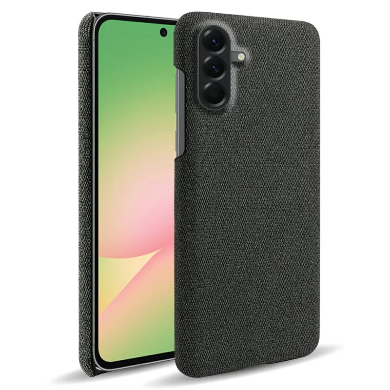 For Samsung Galaxy A57 5G Phone Case Cloth Texture Anti-Scratch Protective PC Back Cover - Black