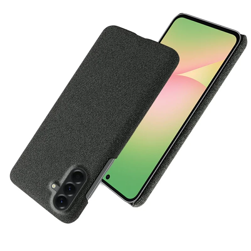 For Samsung Galaxy A57 5G Phone Case Cloth Texture Anti-Scratch Protective PC Back Cover - Black
