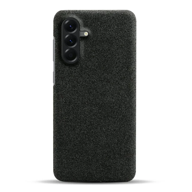 For Samsung Galaxy A57 5G Phone Case Cloth Texture Anti-Scratch Protective PC Back Cover - Black