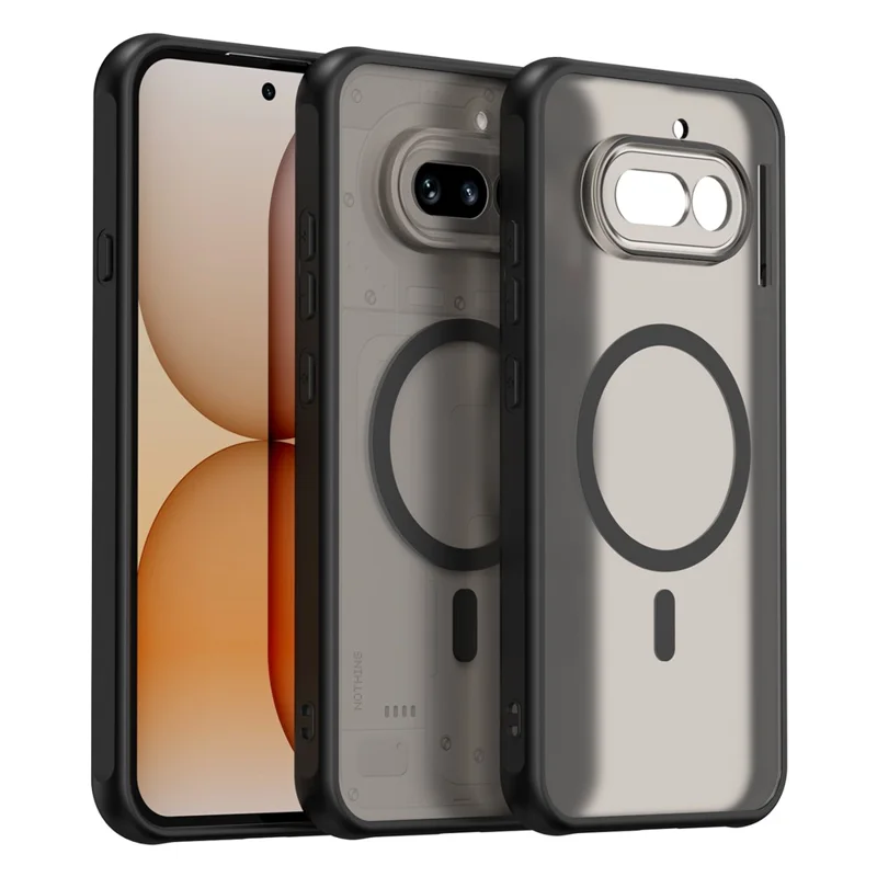 For Nothing Phone (4a) Magnetic Case Anti Drop PC + TPU Phone Cover - Black