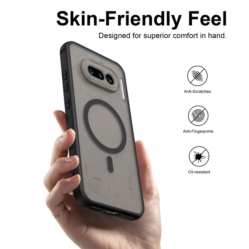 For Nothing Phone (4a) Magnetic Case Anti Drop PC + TPU Phone Cover - Black