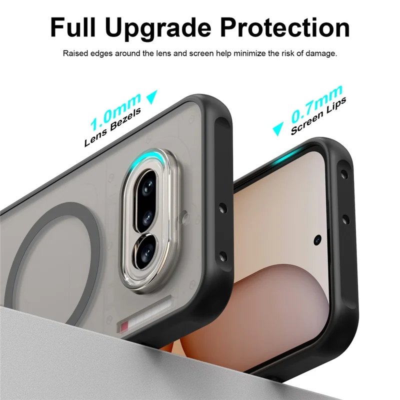 For Nothing Phone (4a) Magnetic Case Anti Drop PC + TPU Phone Cover - Black