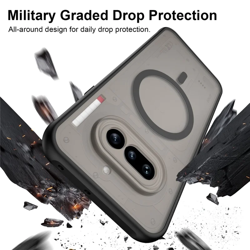 For Nothing Phone (4a) Magnetic Case Anti Drop PC + TPU Phone Cover - Black