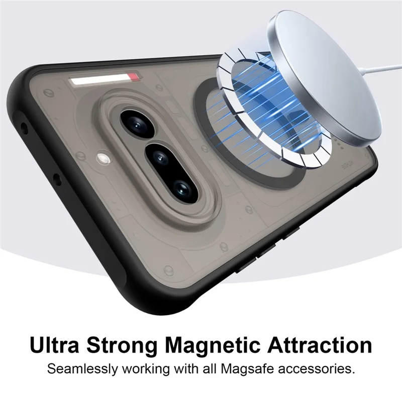 For Nothing Phone (4a) Magnetic Case Anti Drop PC + TPU Phone Cover - Black