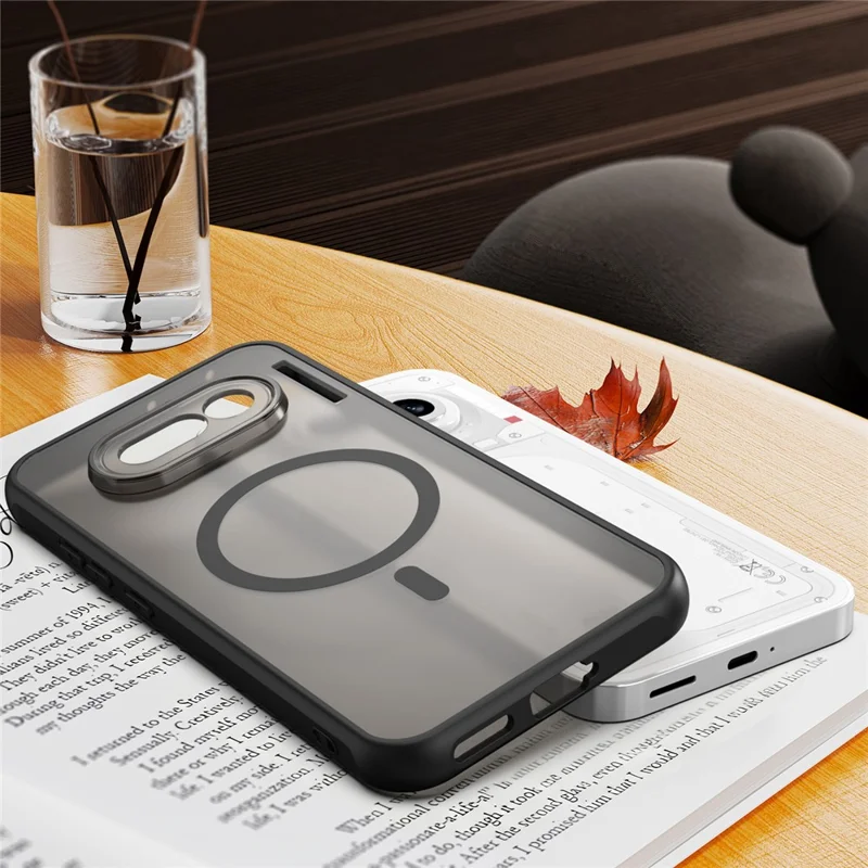 For Nothing Phone (4a) Magnetic Case Anti Drop PC + TPU Phone Cover - Black