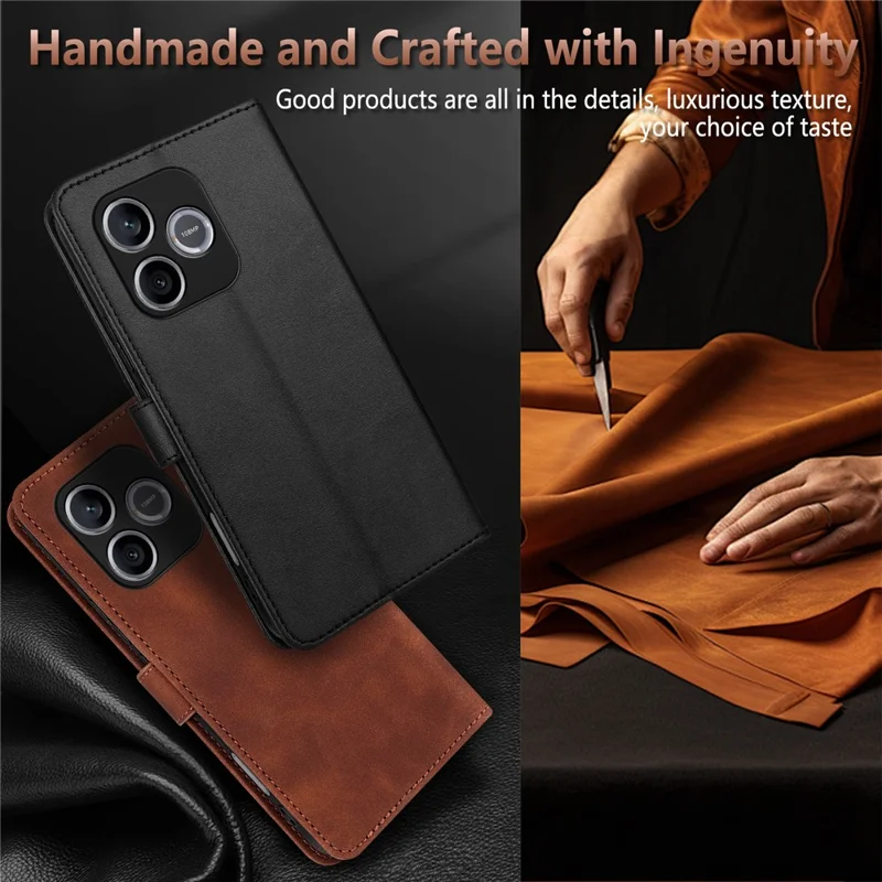 AZNS For Honor 600 Lite 5G Case PU Leather Wallet Phone Cover - Brown