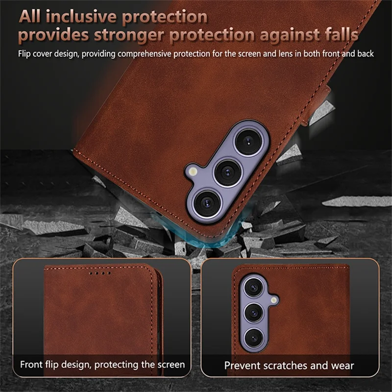 AZNS For Samsung Galaxy A27 Case PU Leather Wallet Phone Cover - Rose Gold