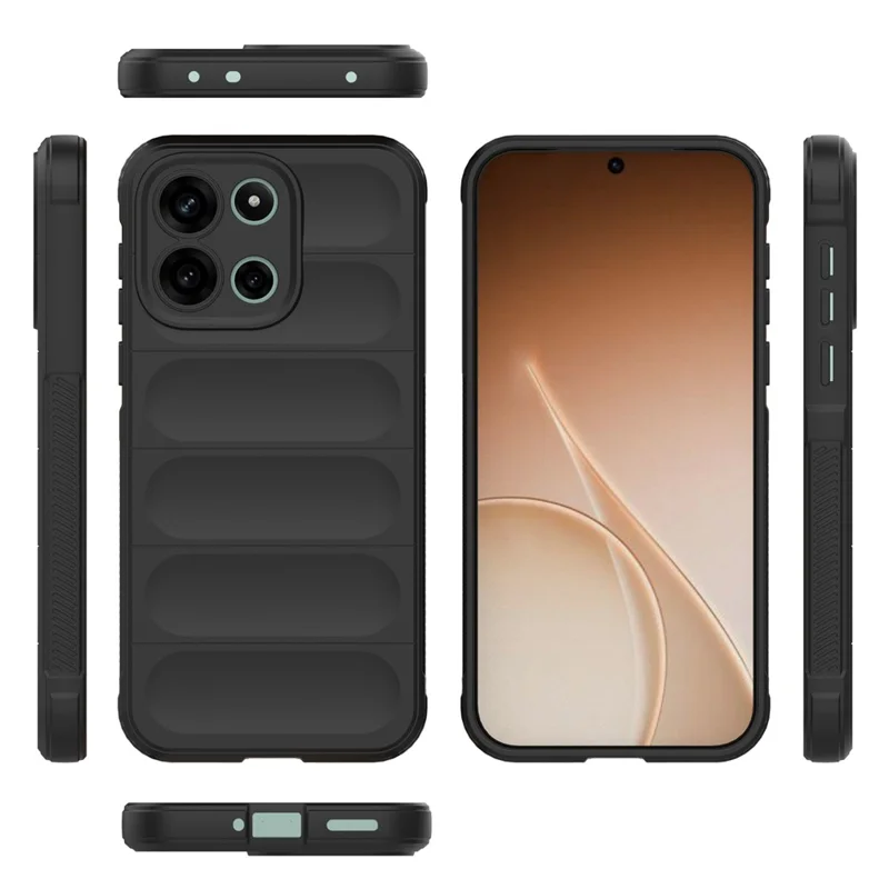 For OnePlus Turbo 6 5G Phone Case Anti-Drop Soft TPU Rugged Back Cover - Black