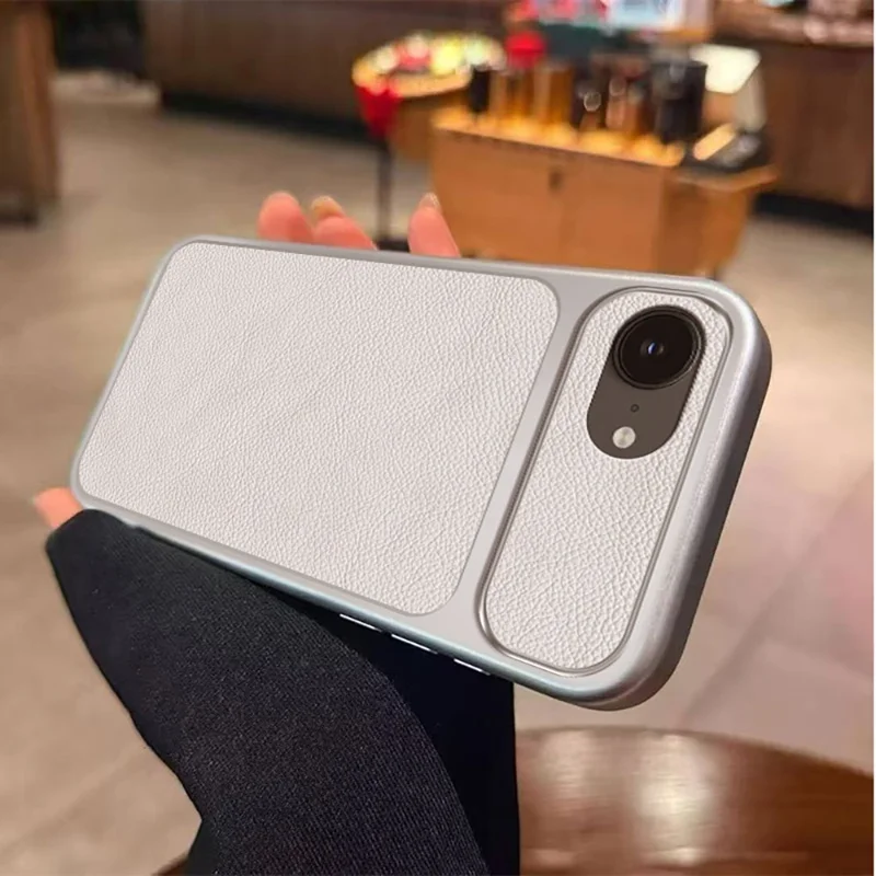 For iPhone 17e / 16e Case PU Leather Texture Shockproof TPU Protective Phone Cover - White