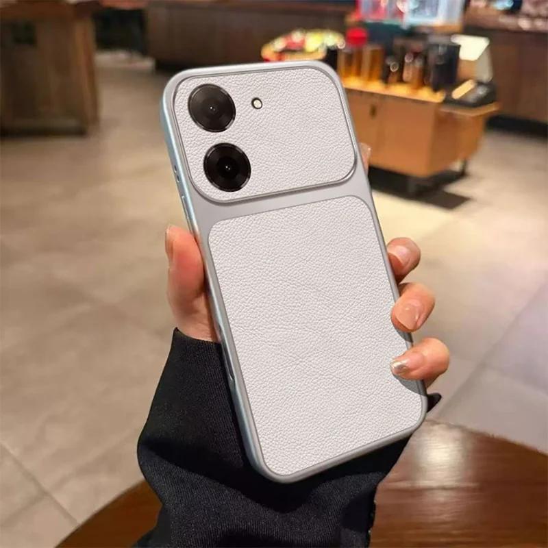 For Xiaomi Redmi A5 4G (171.7mm) Case PU Leather Texture Shockproof TPU Protective Phone Cover - White