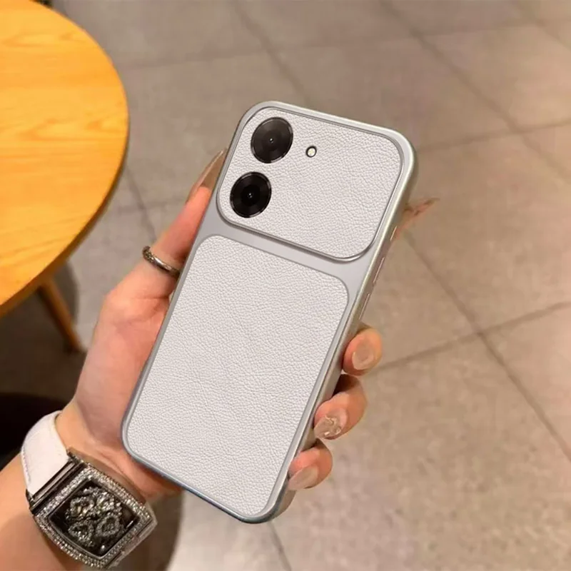 For Xiaomi Redmi A5 4G (171.7mm) Case PU Leather Texture Shockproof TPU Protective Phone Cover - White