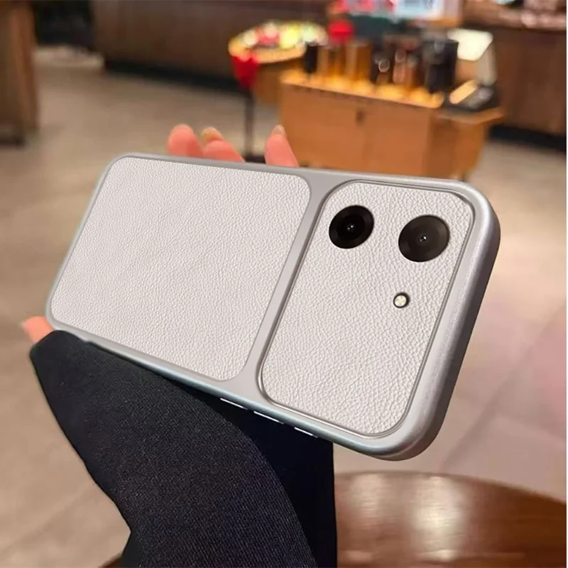 For Xiaomi Redmi A5 NFC (EU) (173.45mm) Case PU Leather Texture Shockproof TPU Protective Phone Cover - White
