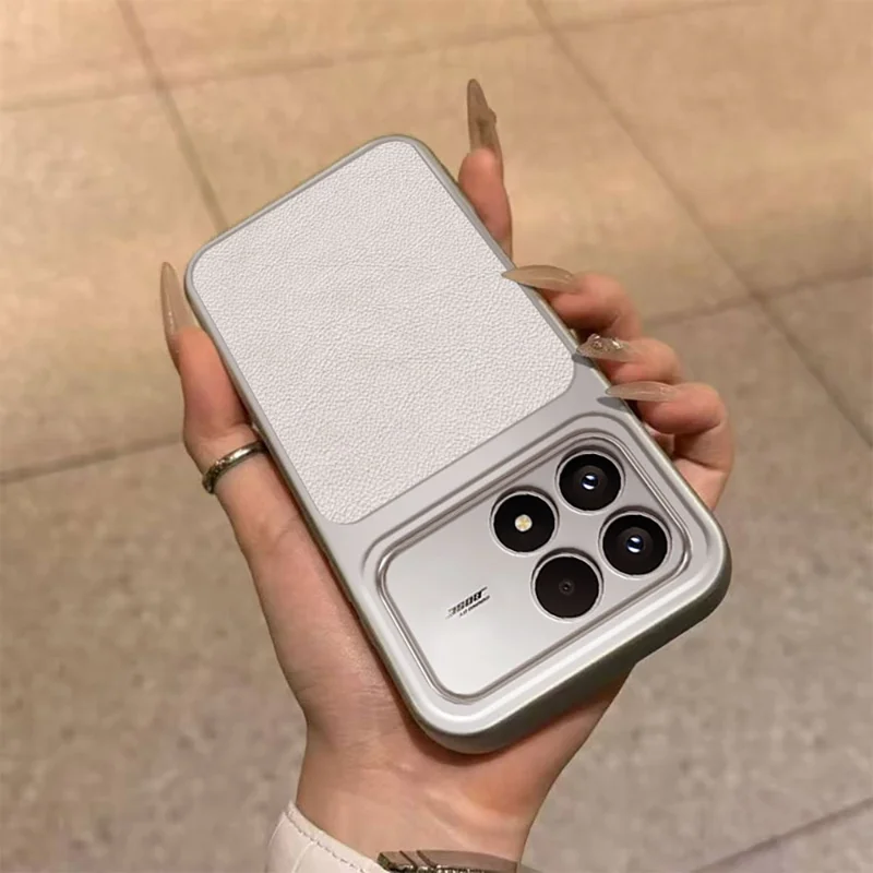 For Xiaomi Poco F8 Pro / Redmi K90 5G Case PU Leather Texture Shockproof TPU Protective Phone Cover - White