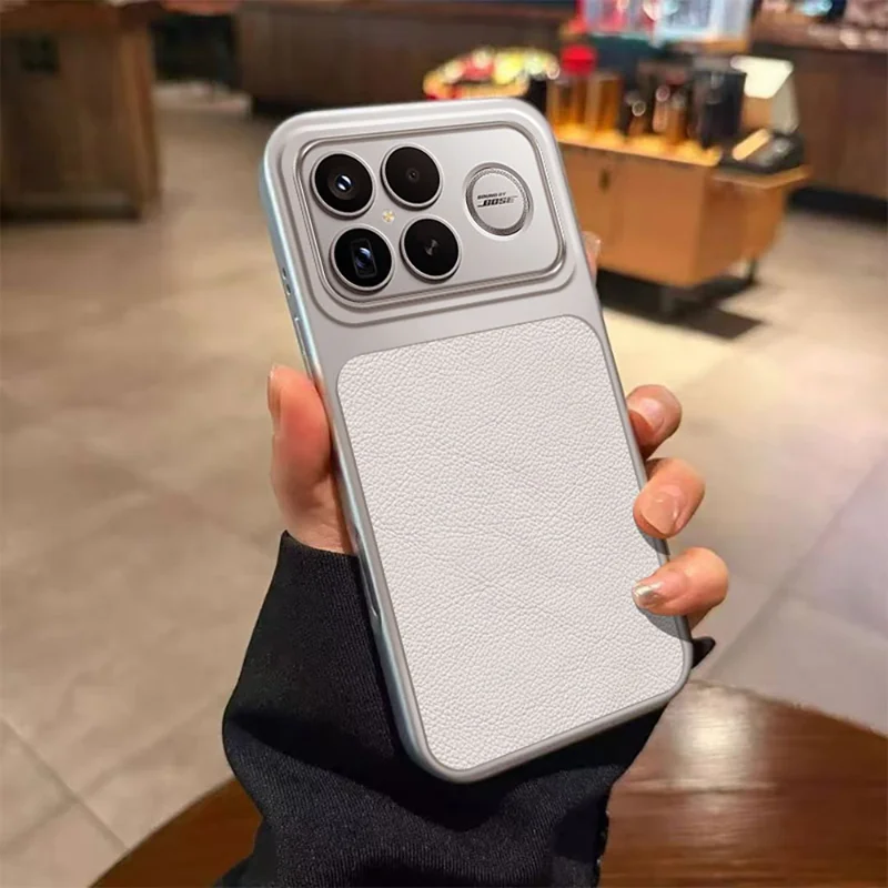 For Xiaomi Poco F8 Ultra / Redmi K90 Pro Max 5G Case PU Leather Texture Shockproof TPU Protective Phone Cover - White