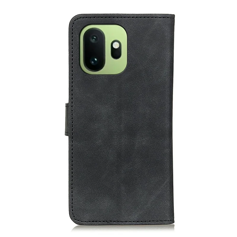 KHAZNEH Für OnePlus 15T 5G Hülle PU-Leder Retro-Optik Handyhülle - Schwarz