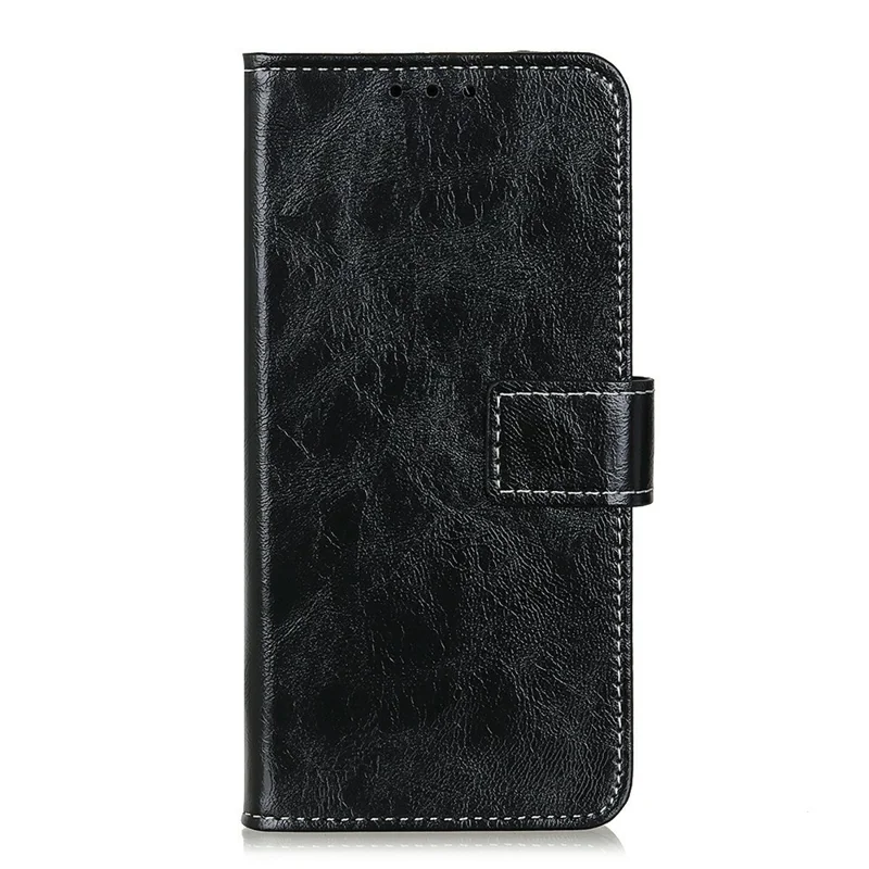 For OnePlus 15T 5G Case Wallet Leather Phone Cover Crazy Horse Texture - Black