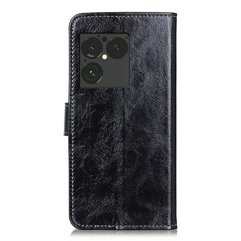 Чехол-кошелек для Sony Xperia 1 VIII, кожаный чехол для телефона, текстура дикой лошади - черный