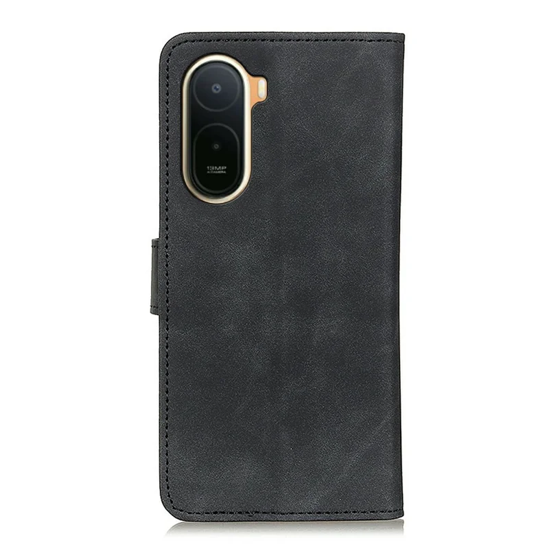 KHAZNEH Tasche für Xiaomi Redmi A7 Pro 4G / Poco C85x 5G PU-Leder Retro-Optik Handyhülle - Schwarz