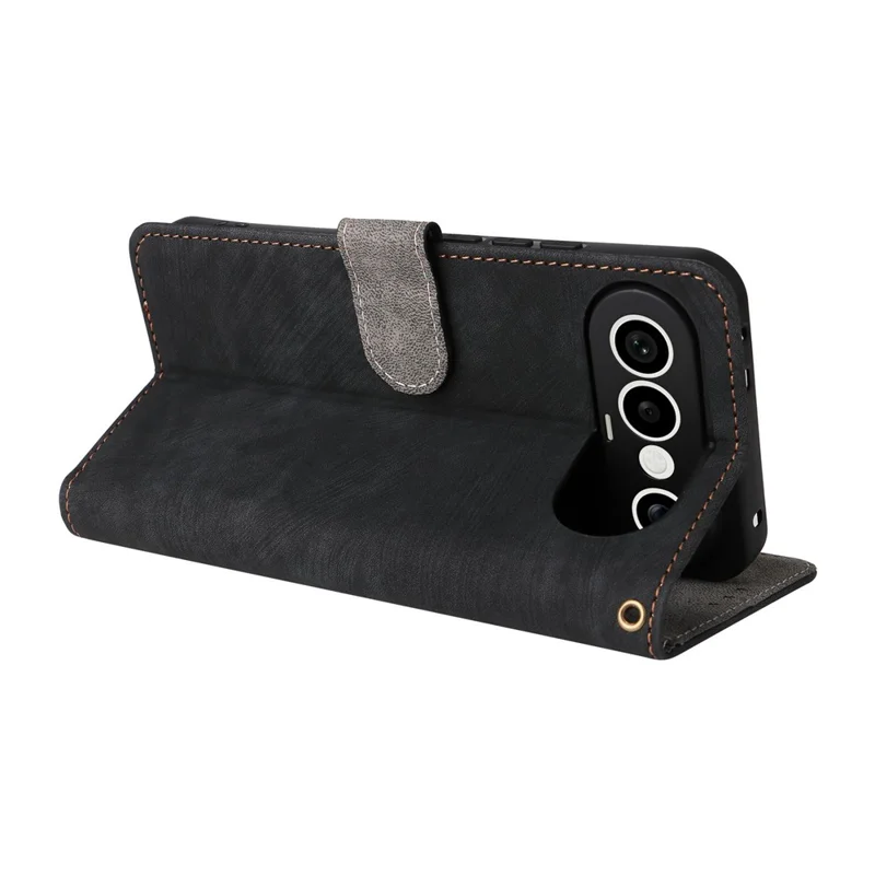 For vivo X300 FE 5G / S50 Pro mini 5G Wallet RFID Blocking PU Leather Phone Cover Stand with Strap - Black