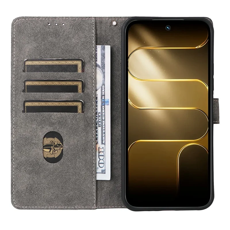 For TECNO Spark 50 4G Case Wallet RFID Blocking PU Leather Phone Cover Stand with Strap - Black