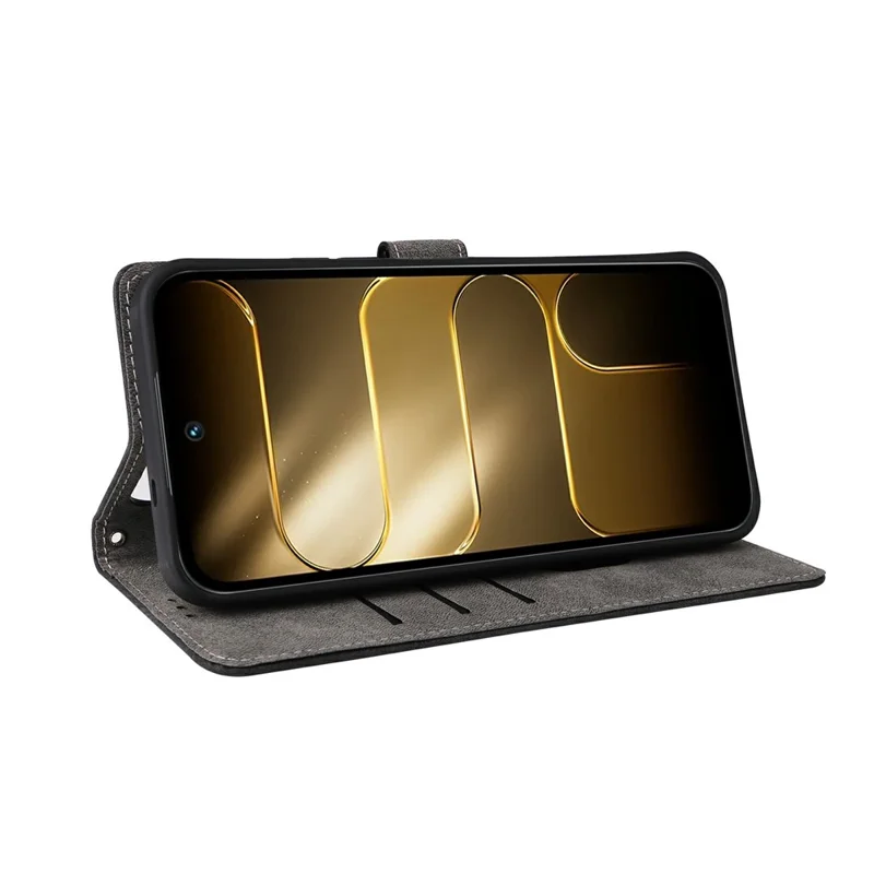 For TECNO Spark 50 4G Case Wallet RFID Blocking PU Leather Phone Cover Stand with Strap - Black