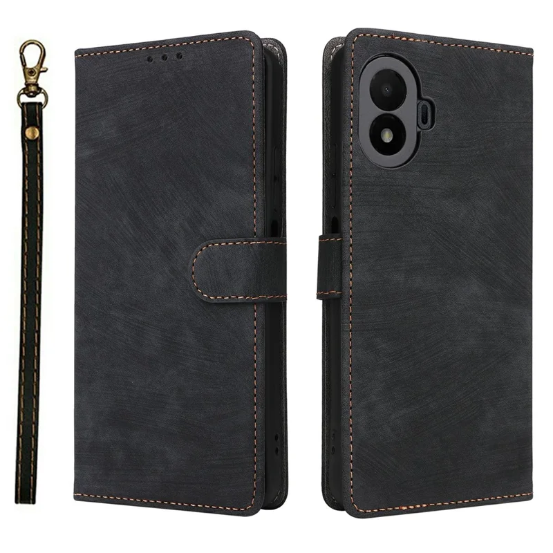 Custodia per TCL K70 SE 4G Portafoglio con Blocco RFID in Pelle PU Supporto con Cinturino - Nero